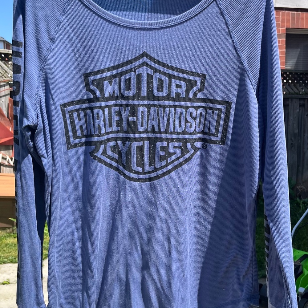 Harley Davidson Blue Long Sleeved Top